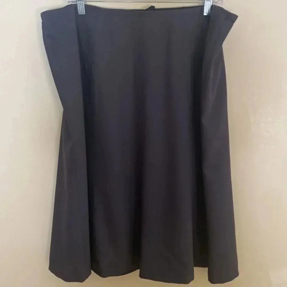 Talbots gray midi flare skirt